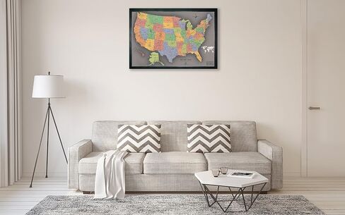 Homemagnetics 37 x 25 Modern USA Magnetic Map in Saudi Arabia