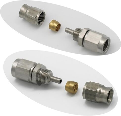 KRD PERFORMANCE Stainless Steel Straight Brake Clutch Fitting 3AN 3/8" x 24 Swivel Female Thread to AN3 PTFE Braided Hose End For Teflon Hose in Saudi Arabia