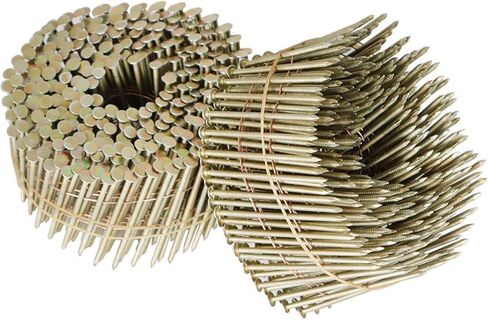 مسامير جانبية 2-1/2 بوصة × 0.09 بوصة ملف أسلاك مجمعة 15 درجة، ساق حلقية، طلاء طلاء من الراتنج عدد 3600 in Kuwait