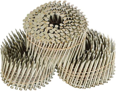 مسامير جانبية 2-1/2 بوصة × 0.09 بوصة ملف أسلاك مجمعة 15 درجة، ساق حلقية، طلاء طلاء من الراتنج عدد 3600 in Kuwait