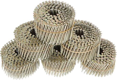 مسامير جانبية 2-1/2 بوصة × 0.09 بوصة ملف أسلاك مجمعة 15 درجة، ساق حلقية، طلاء طلاء من الراتنج عدد 3600 in Kuwait