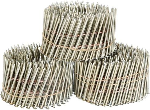 مسامير جانبية 2-1/2 بوصة × 0.09 بوصة ملف أسلاك مجمعة 15 درجة، ساق حلقية، طلاء طلاء من الراتنج عدد 3600 in Kuwait