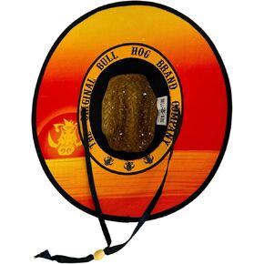 Straw Hat – Wide Brim Sun Hat with Drawstring, Patriotic Underbrim, Hunting Fishing Country, Men Women in Saudi Arabia