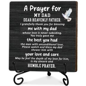 Birthday Gifts for Dad, Christian Father's Day Gifts from Daughter Son Wife, Best Dad Ever Gifts for Him Who Wants Nothing, A Prayer for My Dad, Personalized Wooden Plaque Gifts for Men, 5x5 In-C02 in Saudi Arabia