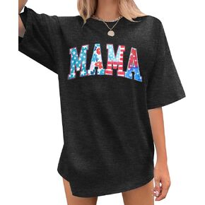USA Mama Shirt Women 4th of July Shirts Patriotic Shirts American Mama Tshirt Oversized Independence Day Tee in Kuwait