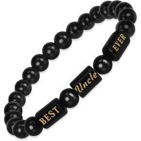 Uncle Gifts Christmas Best Uncle Ever Gifts Father's Day for Uncles from Niece Nephew Cool Funcle Birthday Presents Ideas Men Retirement Xmas Mens Jewelry Beaded Bracelets in Kuwait