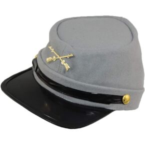 100% Wool Men's Civil War Replica Kepi Hat Large Grey in Kuwait