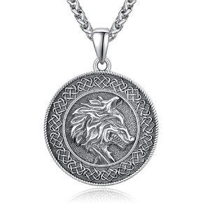Norse Viking Necklace with Rolo Chains for Men Women Vintage Amulet Jewelry Gift in Saudi Arabia