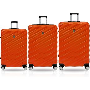 Tucci Italy Storto 3-Piece Hardside Spinner Luggage Set, 20-24-28 Inches, Black in Saudi Arabia