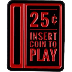 25 ¢ أدخل عملة معدنية للعب دبوس المينا لألعاب الحنين إلى السبعينيات لجيل الألفية، بروش دبوس للاعبي الألعاب الرجعية، شارة بروش الحنين للعملة المعدنية، شارات طية صدر السترة لثقافة الألعاب الحنينية العتيقة، هدية مضحكة لألعاب الحنين إلى السبعينيات، جامعي المج in Kuwait