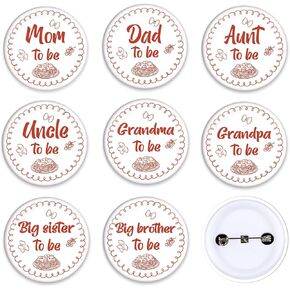 8 PCS Blue Jean Baby Shower Decorations Family Pins, A Blue Jean Baby Is on the Way Mom Dad Uncle Aunt Grandpa Grandma Big Sister Brother to Be Pin Buttons for Denim Gender Reveal Party Supplies in Saudi Arabia