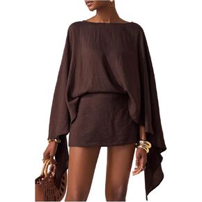 MakeMeChic Women's Linen Sets 2 Piece Sets Summer Poncho Tops and Skorts Vacation Outfits in Saudi Arabia