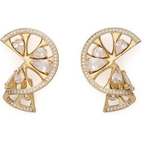 kate spade new york Twist Statement Earrings, Clear/Gold, Cubic Zirconia, Women's Fashion Jewelry in Saudi Arabia