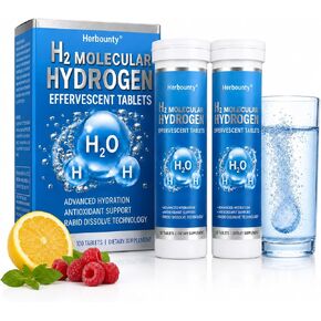 H2 Molecular Hydrogen Tablets, 100 Count Hydrogen Water Tablets with Magnesium Supplement, Rapid Dissolve for Advanced Antioxidant Support Daily Cellular Energy, Lemon-Lime & Mixed Berry Flavors in Kuwait