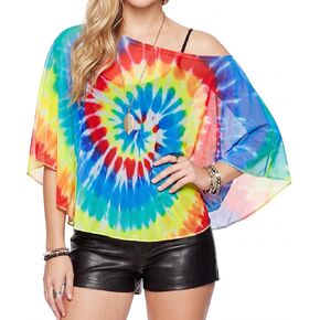 Tie Dye Shawl Women Colorful Sheer Poncho Top Lightweight Summer Cover Up Capelets for Evening Dress in Saudi Arabia
