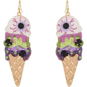 Summerween Dangle Earrings for Women | Summerween Coconut Diving Mask Ghost Snorkel Eyeball Ice Cream Cone Earrings | Summer Halloween Jewelry Gift in Saudi Arabia