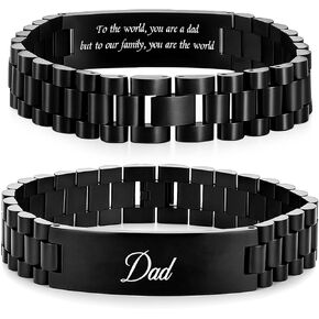 Dad Gifts for Best Dad Ever Christmas Xmas Valentines Gifts from Daughter Son Daddy Stocking Stuffers Birthday Fathers Day Presents Ideas for Papa Easter Stainless Steel Link Bracelet 1pcs in Kuwait