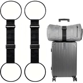 Black Luggage Straps for Suitcases, 2-Piece | High elasticity luggage strap, suitable for luggage, can securely fasten carry on luggage to the luggage handle. in Kuwait