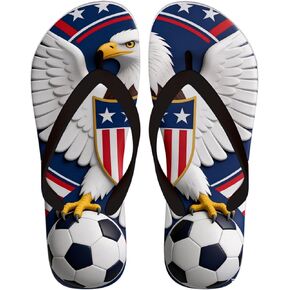 World Cup 2026 Women's Men's Flip Flops Sandals With American Eagle Soccer Print Waterproof EVA Quick Dry Summer Beach Pool Shower Bathroom Indoor Outdoor Thong Flip-Flops Slippers For Adult Teens in Saudi Arabia
