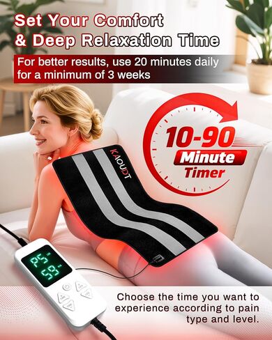 Red Light Therapy Mat 29.3" x 13", 330 LEDs Medical-Grade TPU Red Light Therapy Pad, 660nm&850nm Infrared Light Therapy for Body Pain Relief (Black) in Saudi Arabia