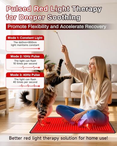 Red Light Therapy Mat 29.3" x 13", 330 LEDs Medical-Grade TPU Red Light Therapy Pad, 660nm&850nm Infrared Light Therapy for Body Pain Relief (Black) in Saudi Arabia
