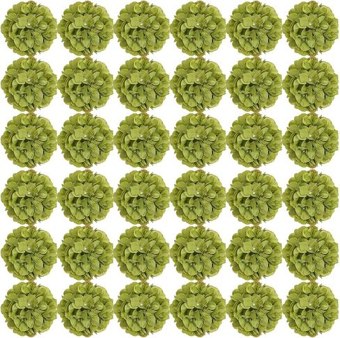 64 PCS Hydrangea Artificial Flowers - Faux Hydrangeas Full Realistic Silk Flowers Heads with Stems for Wedding Centerpiece Home Garden Baby Shower Party Decoration (Green) in Saudi Arabia