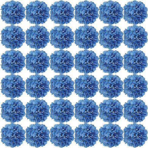 64 PCS Hydrangea Artificial Flowers - Faux Hydrangeas Full Realistic Silk Flowers Heads with Stems for Wedding Centerpiece Home Garden Baby Shower Party Decoration (Green) in Saudi Arabia