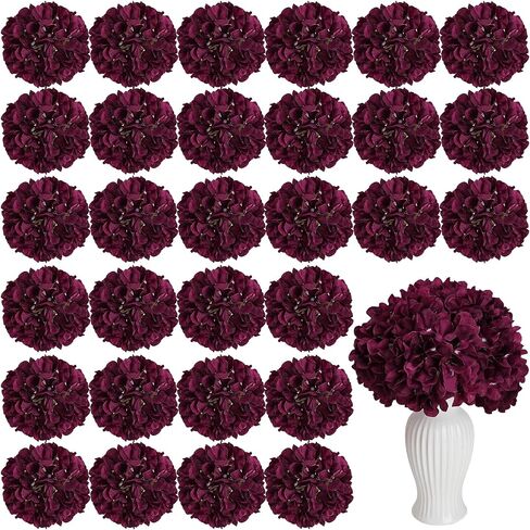 64 PCS Hydrangea Artificial Flowers - Faux Hydrangeas Full Realistic Silk Flowers Heads with Stems for Wedding Centerpiece Home Garden Baby Shower Party Decoration (Green) in Saudi Arabia