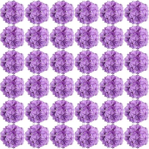 64 PCS Hydrangea Artificial Flowers - Faux Hydrangeas Full Realistic Silk Flowers Heads with Stems for Wedding Centerpiece Home Garden Baby Shower Party Decoration (Green) in Saudi Arabia