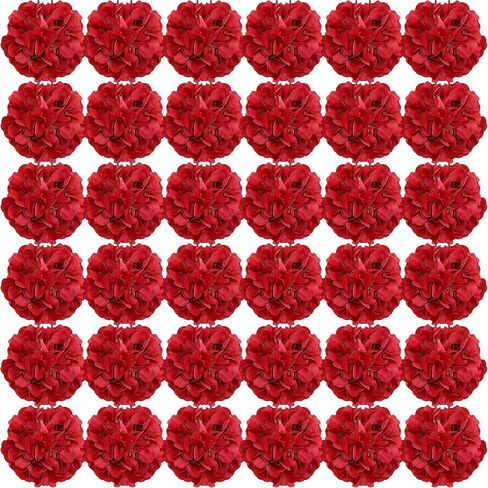 64 PCS Hydrangea Artificial Flowers - Faux Hydrangeas Full Realistic Silk Flowers Heads with Stems for Wedding Centerpiece Home Garden Baby Shower Party Decoration (Green) in Saudi Arabia