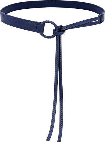 Women's Thin PU Leather Knotted Waist Belt with Tie Ends for Dresses Pants in Saudi Arabia