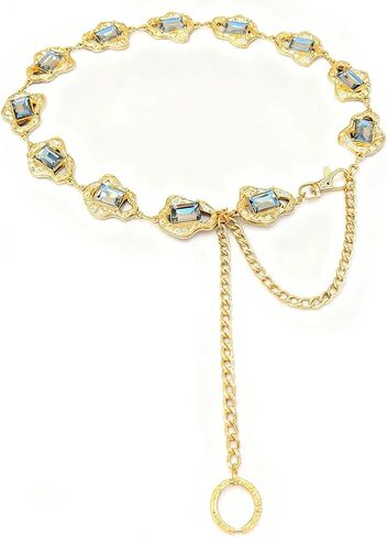 Women's Chain Belt Adjustable Rhinestone Metal Waist Belts for Women Ladies Chain Belt for Dresses in Saudi Arabia