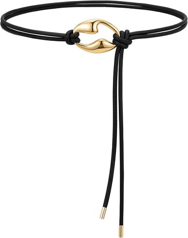 LIMHOO Women's Knotted Skinny Waist Belt PU Leather Double Rope Thin Belts with Alloy Ring Buckle for Dresses in Saudi Arabia