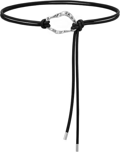 LIMHOO Women's Knotted Skinny Waist Belt PU Leather Double Rope Thin Belts with Alloy Ring Buckle for Dresses in Saudi Arabia