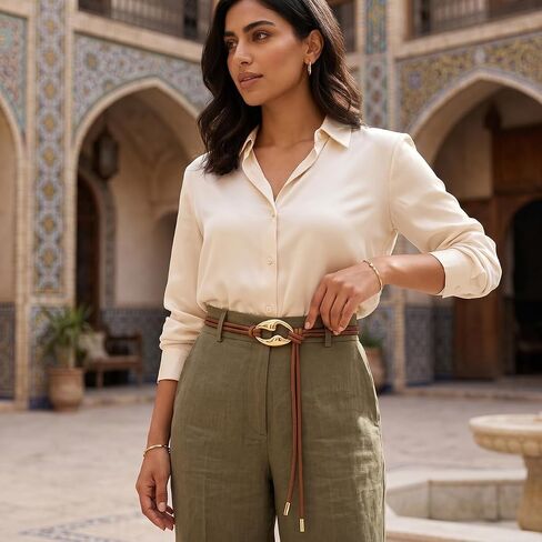 LIMHOO Women's Knotted Skinny Waist Belt PU Leather Double Rope Thin Belts with Alloy Ring Buckle for Dresses in Saudi Arabia