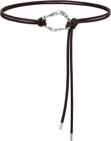 LIMHOO Women's Knotted Skinny Waist Belt PU Leather Double Rope Thin Belts with Alloy Ring Buckle for Dresses in Saudi Arabia
