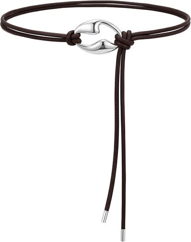 LIMHOO Women's Knotted Skinny Waist Belt PU Leather Double Rope Thin Belts with Alloy Ring Buckle for Dresses in Saudi Arabia