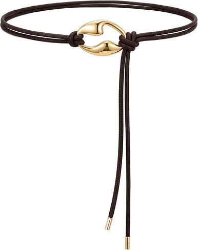 LIMHOO Women's Knotted Skinny Waist Belt PU Leather Double Rope Thin Belts with Alloy Ring Buckle for Dresses in Saudi Arabia