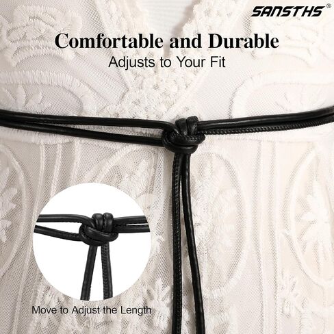 SANSTHS Rope Belts for Women Adjustable Waist Thin Belt for Dresses Coats and Pants with Silver Buckle in Kuwait