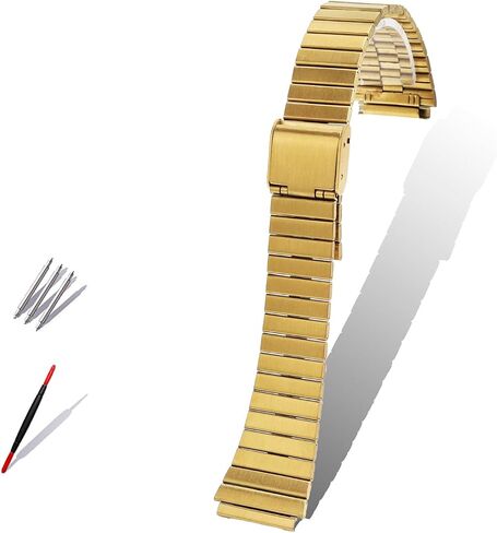 18 مللي متر حزام ساعة من الفولاذ المقاوم للصدأ لـ Casio AE1200 1300 A159/A158/A105/A168/A169 AE1200/1300/AE500W أشرطة معدنية صغيرة مربعة الشكل in Kuwait