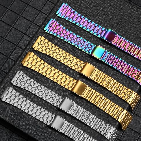 18 مللي متر حزام ساعة من الفولاذ المقاوم للصدأ لـ Casio AE1200 1300 A159/A158/A105/A168/A169 AE1200/1300/AE500W أشرطة معدنية صغيرة مربعة الشكل in Kuwait