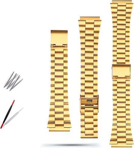 18 مللي متر حزام ساعة من الفولاذ المقاوم للصدأ لـ Casio AE1200 1300 A159/A158/A105/A168/A169 AE1200/1300/AE500W أشرطة معدنية صغيرة مربعة الشكل in Kuwait