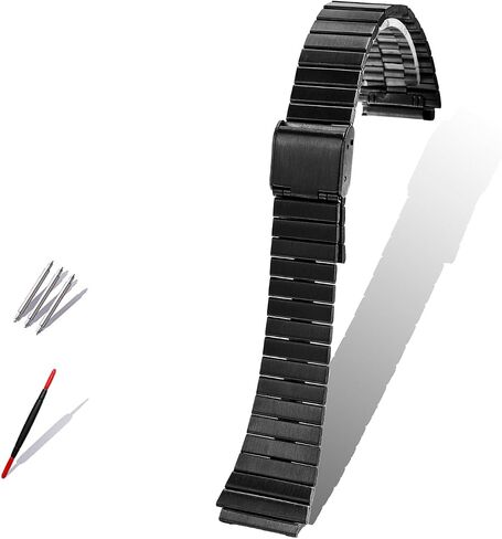 18 مللي متر حزام ساعة من الفولاذ المقاوم للصدأ لـ Casio AE1200 1300 A159/A158/A105/A168/A169 AE1200/1300/AE500W أشرطة معدنية صغيرة مربعة الشكل in Kuwait