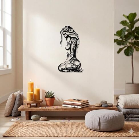 Modern Minimalist Black Abstract Metal Wall Art & Unique Wall Decor, Metal Wall Sculptures for Living Room, Bedroom, Bathroom, Home, Office in Saudi Arabia