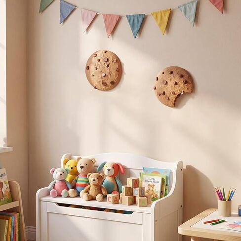 Novabright 2 Pcs 7 Inch Chocolate Chip Cookie Wall Art 3D Printed Decor Cute Cookie Realistic Food 3D Wall Art for Kitchen Playroom Apartment Coffee Shop Fun Decoration Home Decor Gift in Kuwait