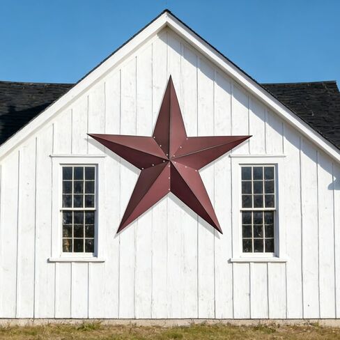 JoyEvy 58" Large Barn Star Wall Decor,Metal Red Stars Rustic Vintage Western Country Farmhouse Home Indoor or Outdoor Wall Decoration,Texas Stars for House Art Décor in Saudi Arabia