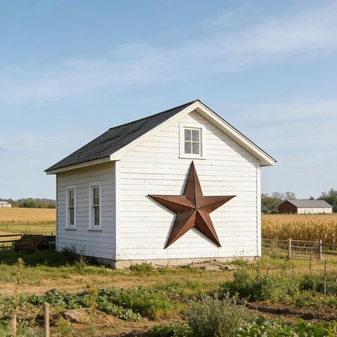 JoyEvy 58" Large Barn Star Wall Decor,Metal Red Stars Rustic Vintage Western Country Farmhouse Home Indoor or Outdoor Wall Decoration,Texas Stars for House Art Décor in Saudi Arabia