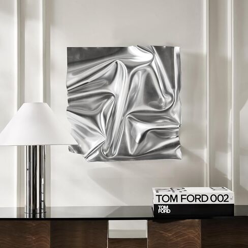 Z Gallerie Surface Wall Art Metallic Crinkled Texture Silver Framed Decorative Wall Art in Saudi Arabia