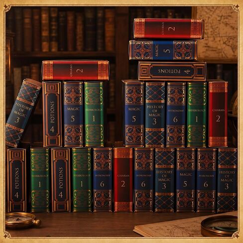 24 قطعة من صناديق هدايا الكتب العتيقة من Fullhawl، ديكورات حفلات المعالج السحري، مشهد المكتبة السحرية، حقائب المكافآت السحرية الورقية، أكياس الحلوى الورقية، هدايا حفلات أعياد الميلاد، لوازم هدايا ديكور عيد الميلاد in Kuwait