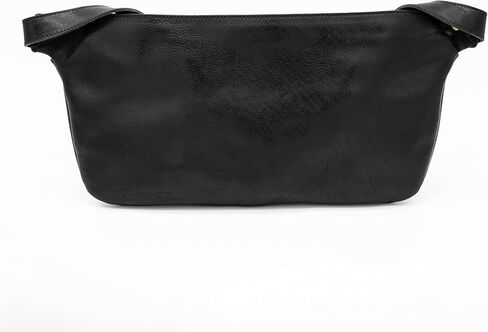 Leather Crossbody Handbag with Gold Accent Premium Leather Belt Bag - Stylish Hands-Free Fanny Pack for Everyday Adventures (Black) in Kuwait